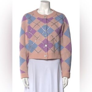 Hill House Pink and Purple Argyle Sweater